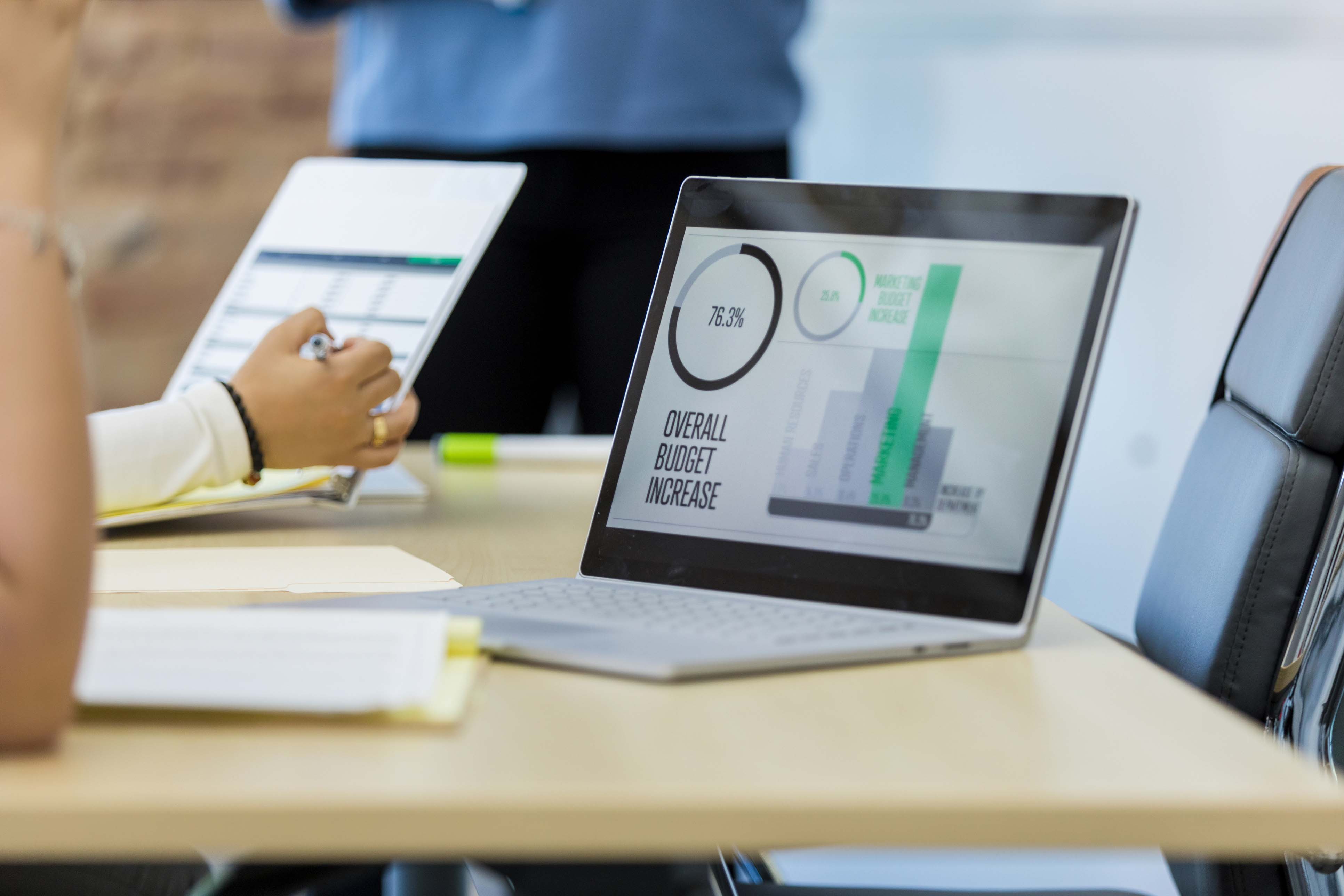 QuickBooks running on a laptop